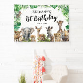 Safari Dieren Verjaardagsfeestje Spandoek (Insitu)