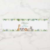 Safari Dieren Verjaardagsfeestje Waterfles Label Waterfles Etiket (Enkel label)