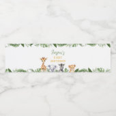 Safari Dieren Verjaardagsfeestje Waterfles Label Waterfles Etiket (Enkel label)