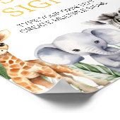 Safari Dieren Verjaardagsfeesttafel Teken Poster (Hoek)