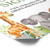 Safari Dieren Verjaardagsfeesttafel Teken Poster (Hoek)