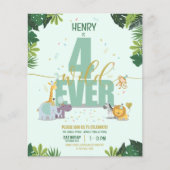 Safari Dieren Vier Wilde Budget Verjaardag (Voorkant)