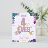 Safari Dieren Vier Wilde Meisjes Budget Verjaardag (Staand voorkant)