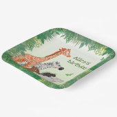 Safari dieren vierkant verjaardagsfeestje bord (Gebogen)