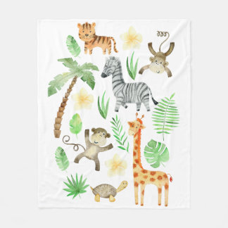 Safari dieren voor kinderen. fleece deken