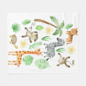 Safari dieren voor kinderen. fleece deken (Voorkant (Horizontaal))