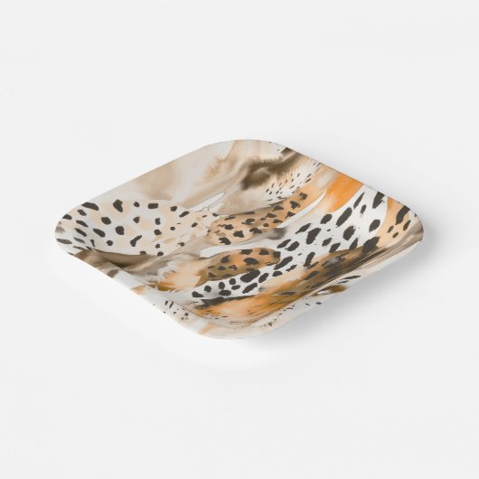 Safari Dieren voor Prints Abstract Modern Boho Papieren Bordje (Gebogen)