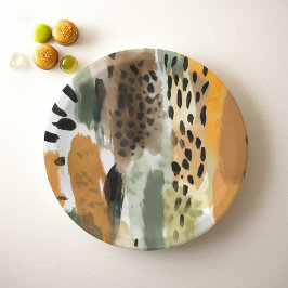 Safari Dieren voor Prints Abstract Modern Boho Papieren Bordje