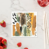 Safari Dieren voor Prints Abstract Modern Boho Servet (Insitu)