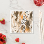 Safari Dieren voor Prints Abstract Modern Boho Servet (Insitu)