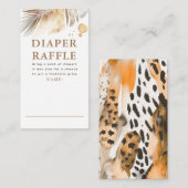 Safari Dieren voor Prints Diaper Raffle Tickets Informatiekaartje (Voorkant / Achterkant)