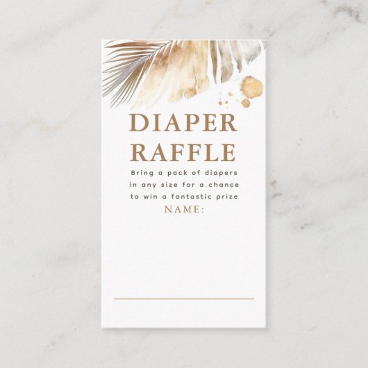 Safari Dieren voor Prints Diaper Raffle Tickets Informatiekaartje (Voorkant)