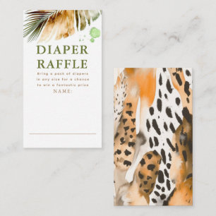 Safari Dieren voor Prints Diaper Raffle Tickets Informatiekaartje