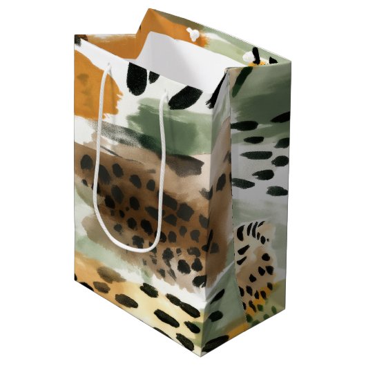 Safari Dieren voor Prints in Afrika Medium Cadeauzakje (Voorkant Gekanteld)