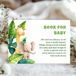 Safari dieren waterverf baby shower kaart