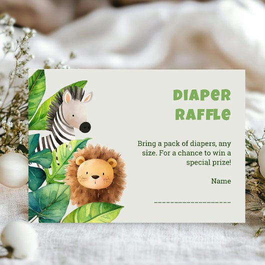 Safari dieren waterverf baby shower kaart
