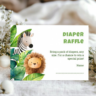 Safari dieren waterverf baby shower kaart