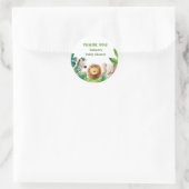 Safari dieren waterverf baby shower kaart ronde sticker (Tas)
