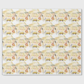 Safari Dieren Waterverf Birthday Party Circle Cadeaupapier (Vlak)