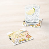 Safari Dieren Waterverf Birthday Party Circle Kartonnen Onderzetters (Insitu)