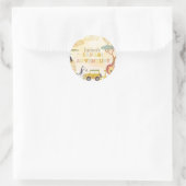Safari Dieren Waterverf Birthday Party Circle Ronde Sticker (Tas)