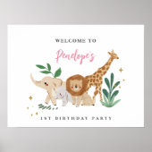 Safari Dieren Welkom Poster (Voorkant)
