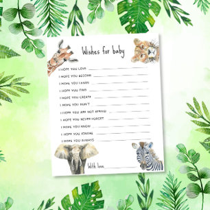 Safari dieren - Wensen voor baby