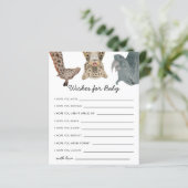 Safari Dieren wensen voor Baby Kaart (Staand voorkant)