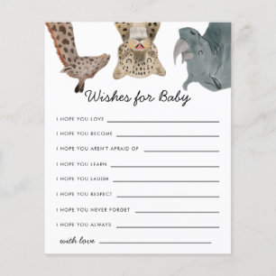 Safari Dieren wensen voor Baby Kaart