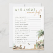 Safari Dieren Wie kent Mama Beste Game Kaart (Voorkant)