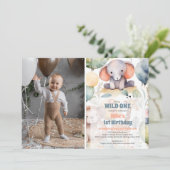 Safari Dieren Wild Een 1e Verjaardag Kaart (Staand voorkant)