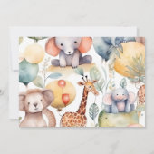 Safari Dieren Wild Een 1e Verjaardag Kaart (Achterkant)