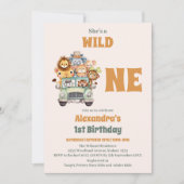 Safari Dieren Wild Een 1e Verjaardag Kaart (Voorkant)