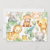 Safari Dieren Wild Een 1e Verjaardag Kaart (Achterkant)