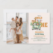 Safari Dieren Wild Een 1e Verjaardag Kaart (Voorkant)