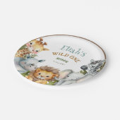 Safari Dieren Wild Een 1e Verjaardag Papieren Bordje (Gekanteld)