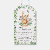 Safari Dieren Wild Een Baby Jongen Douche Gift Lab Cadeaulabel (Voorkant)