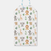 Safari Dieren Wild Een Baby Jongen Douche Gift Lab Cadeaulabel (Achterkant)