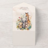 Safari Dieren Wild Eén Baby shower All In One Uitnodiging (Buitenkant)