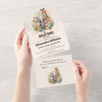 Safari Dieren Wild Eén Baby shower