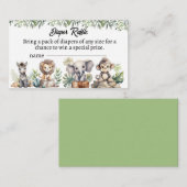 Safari Dieren Wild Een baby shower Informatiekaartje (Voorkant / Achterkant)
