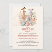 Safari Dieren Wild Eén Baby shower Kaart (Voorkant)