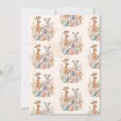 Safari Dieren Wild Eén Baby shower Kaart (Achterkant)