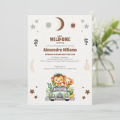 Safari Dieren Wild Eén Baby shower Kaart (Staand voorkant)