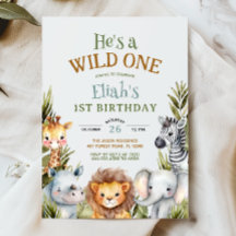 Safari Dieren Wild Een Eerste Verjaardag