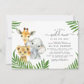 Safari Dieren Wild Eén geslachtsneutraal Baby show Kaart (Voorkant)