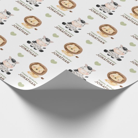 Safari Dieren Wild Eén inpakpapier (Hoek)