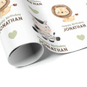 Safari Dieren Wild Eén inpakpapier (Rol Hoek)