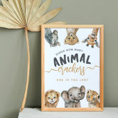 Safari-dieren wild één modern Baby shower wild Poster