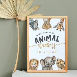 Safari-dieren wild één modern Baby shower wild Poster